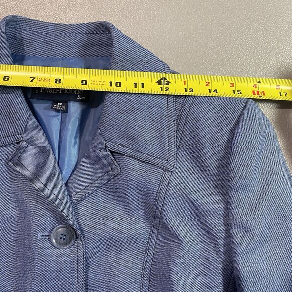 EVAN PICONE Skirt Suit Set Blazer Pencil Skirt Long Sleeve Petite 6 6P Blue - Picture 5 of 16